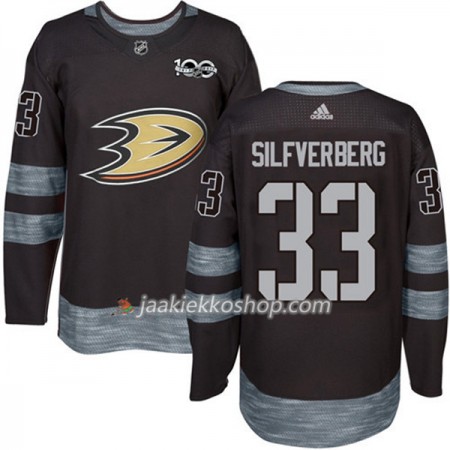 Miehille NHL Anaheim Ducks Pelipaita Jakob Silfverberg 33 1917-2017 100th Anniversary Adidas Musta Authentic